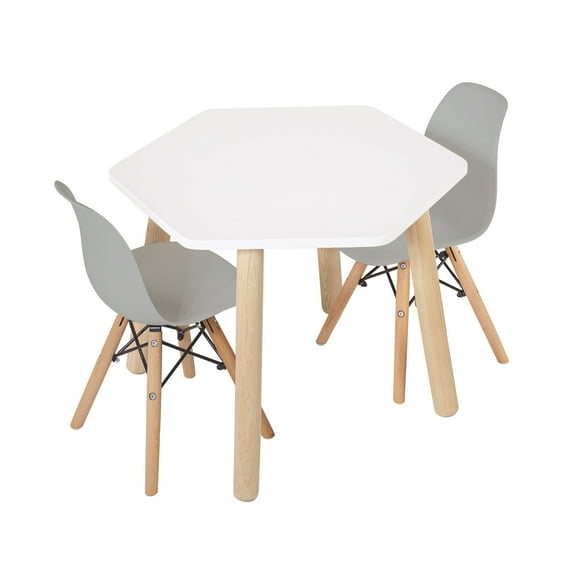 Mesa Duduk Bee con 2 Sillas Berlin Gris