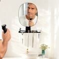 thumbnail image 4 of Suction Cup Shaving Mirror with Razor Keep, 11.4 x 8.7 in Wall Mounted Shaving Mirror with Shelf, Rotatable, Damage-Free, Easy Install, Clear Image for Bathroom, 4 of 7