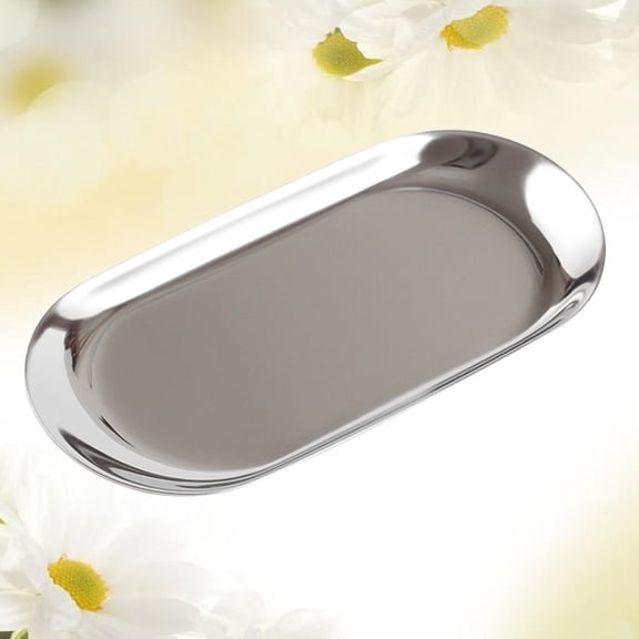 SOPOTUTU Stainless Steel Metal Storage Tray with Elegant for Home Kitchen Organization