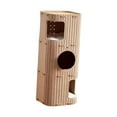 thumbnail image 4 of Bvdfgk Cat Climbing Tree Sleep Kitten Pet Supplies Enclosed Climbing Cave Cat House Brown, 4 of 8