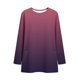thumbnail image 5 of Mujeres Manga Larga Tops Casual Gradiente Ombre Cuello Redondo Suelto Ajuste Superior con Bolsillos Suave Poliéster Otoño Primavera Suéter, 5 of 7