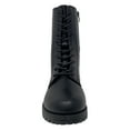 thumbnail image 4 of New Women's Lug Sole Platform Combat Ankle Bootie Lace up Side Zipper Bootie, 4 of 5