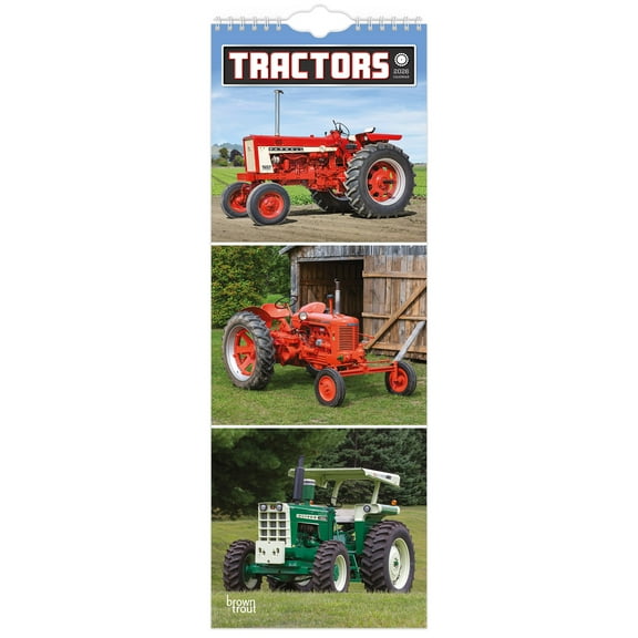 Tractors | 2026 5.7x16.5" (Hanging) Monthly Slimline Wall Calendar | BrownTrout