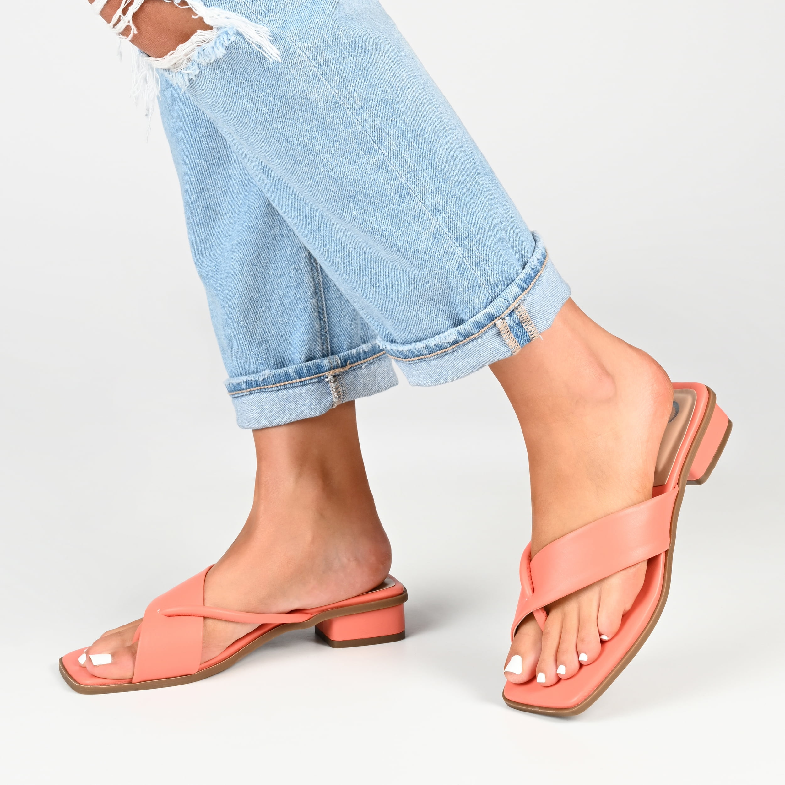Journee Womens Mina Flip Flop Flat Sandals