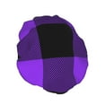 thumbnail image 2 of Kdxio Purple Buffalo Plaid Print Shower Cap for Women,Elastic and Reusable,Double Waterproof Layers Bathing Hat, 2 of 9