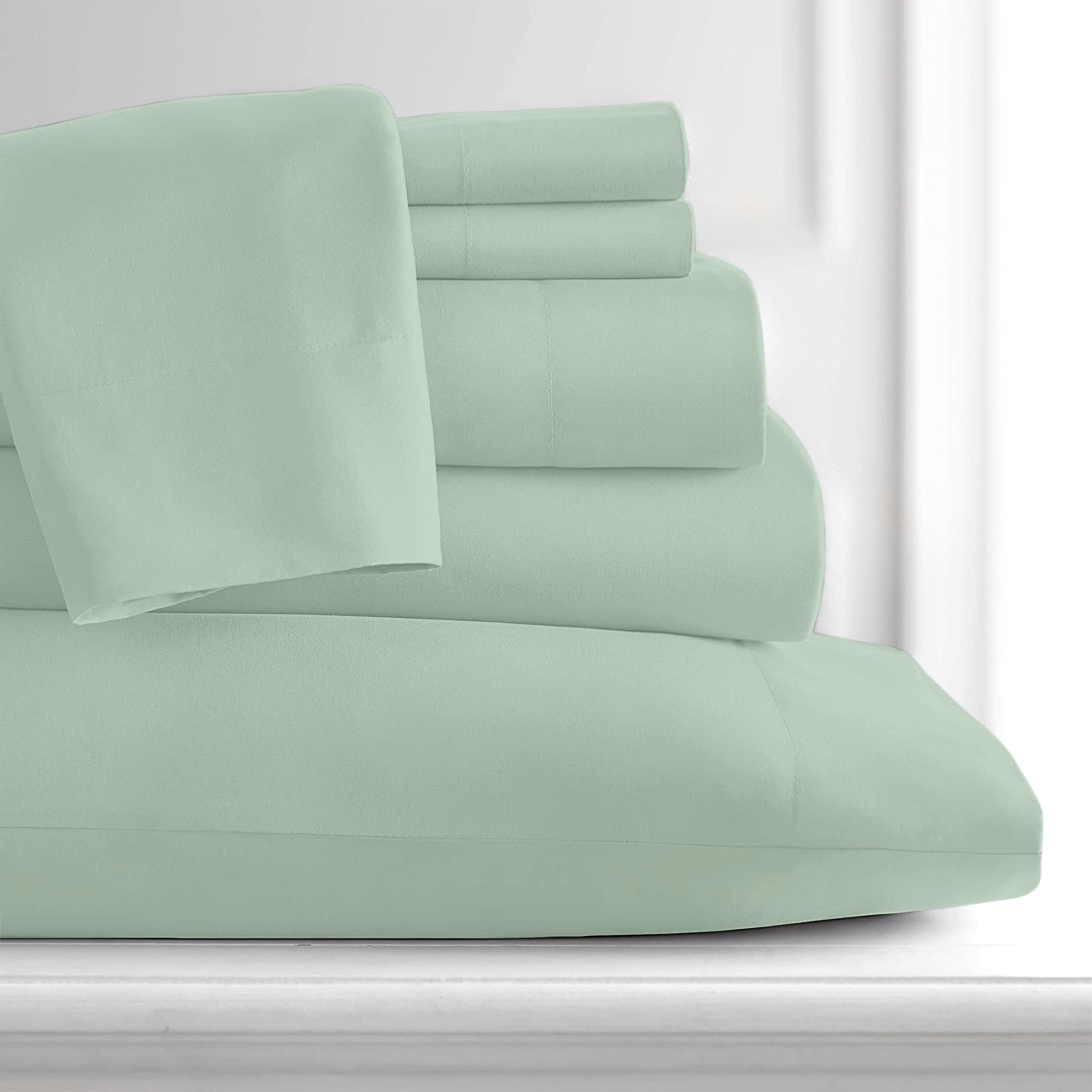 Hotel Essentials Microfiber Twin Sheet Set 3 Piece Celadon Green