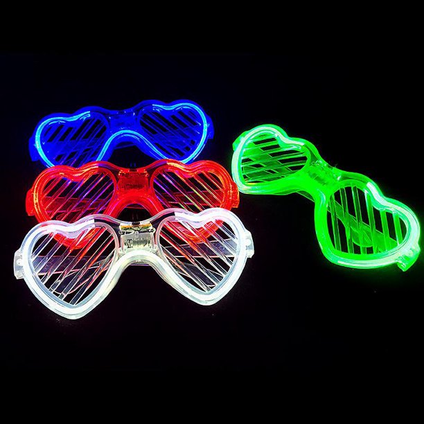 Paquete De 20 Gafas Led Suministros Para Fiestas Patrióticas, Gafas Iluminadas, Persianas, Barras Luminosas, Gafas, Gafas De Sol Led Para Fiestas, Niños/Adultos Que Brillan En La Oscuridad.