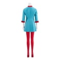 thumbnail image 3 of Women’s Blue Performance Dress with Red Stockings Pop Star Style Stage Outfit Set, 3 of 6