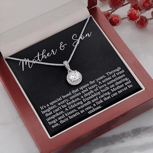 Eternal hope Personalized Christmas Gifts From Son, Necklace Gifts For Mom, Unique Christmas Day Gift, Sentimental Mom Poem Jewelry Present, gift for her