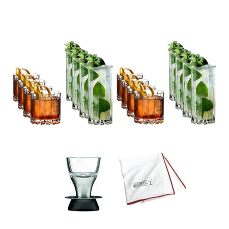 Riedel Drink Specific Glassware Rocks and Highball (Set of 16) with Wine Aerator and Polishing Cloth