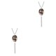 thumbnail image 3 of Collar de mujer Qarigey joyería colgante ovalado decoración plata clara 2Conjunto, 3 of 6