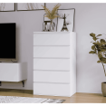 thumbnail image 1 of Homfa Commode Blanche à 5 Tiroirs, Armoire de Rangement Moderne pour Chambre, Grande Commode pour Salon, 1 of 12