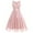 Pink, variant on Women Elegant V Neck Lace Peasant Sleeves Summer Dress High Waist A Line Casual Spring Wedding Mini Dress Beige L
