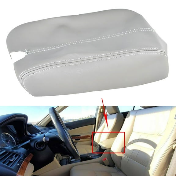 Fit for Honda Accord 2008-2012 Leatherette Center Console Armrest Lid Cover (Gray), 08-12 Accord Center Console Armrest Cover