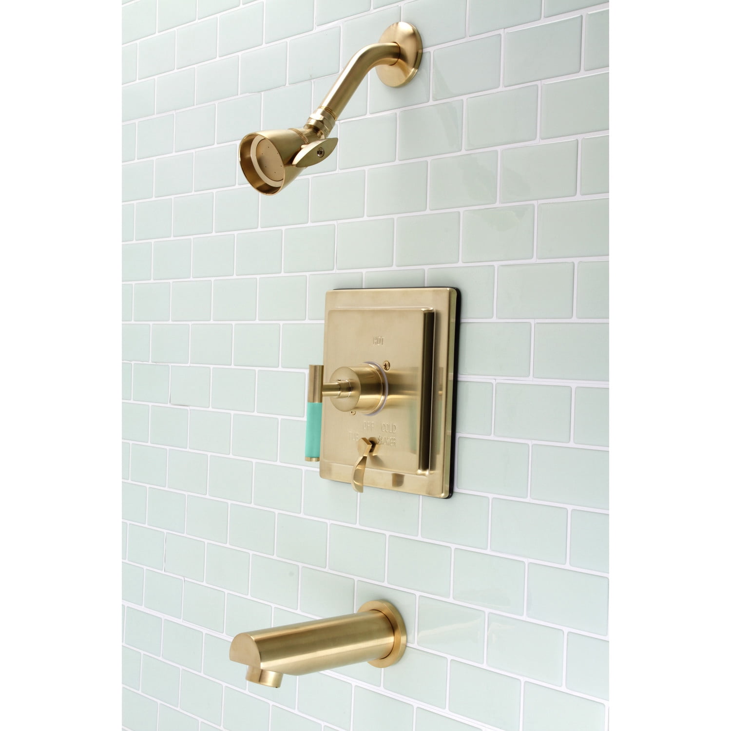 Kingston Brass KB86570CKL Kaiser Single-Handle Tub and Shower Faucet, Brushed Brass