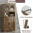 thumbnail image 6 of 50.4in Tall Bathroom Cabinet, Farmhouse Storage Cabinet with Glass Doors and Adjustable Shelves, Freestanding Kitchen Pantry Cabinets, Cupboard for Living Room, Dining Room, 6 of 8