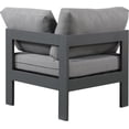thumbnail image 3 of Meridian Furniture Nizuc Fauteuil d'Angle de Patio Extérieur Gris, 3 of 8