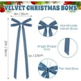thumbnail image 2 of 10 Pcs Dusty Blue Velvet Bows Large 22x8 Inch Pre-Tied Christmas Velvet Bows Christmas Tree Ornaments Vintage Holiday Decor for Xmas Tree Wreath Garland Banister Staircase Fireplace Door, 2 of 6