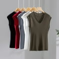 thumbnail image 5 of Shadowsong Women's V-Neck Knit Sleeveless T-Shirts, Red, Size L, 5 of 14