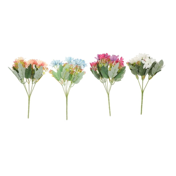 Ramo de flores artificiales de 4 piezas, suministros para arreglos florales, decoración de ramos de boda