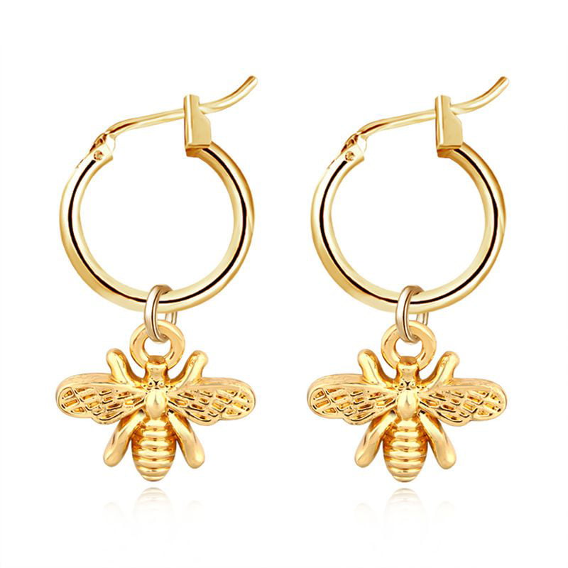 nature themed minimalist jewellery eco friendly vegan Bee hoop earrings Christmas charms birthday womens gifts
