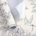 thumbnail image 5 of Cream White and Blue Floral Wallpaper Peel and Stick Wallpaper 17.7"x118.1" Vintage Floral Peel and Stick Wall Paper Removable Boho Self Adhesive Contact Paper for Bedroom Bathroom Vinyl, 5 of 18