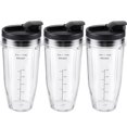 thumbnail image 1 of Vasos para Licuadora MEET JUICE 710 ml Paquete de 3 con Tapas Antiderrames, 1 of 7