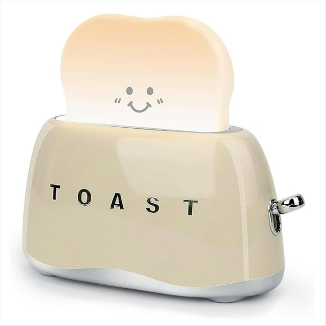 Lámpara Tostadora de Decoración Retro, Decoración de Escritorio con Forma de Tostadora Retro, Regalos para Adolescentes, Preadolescentes, Mujeres, Amarillo