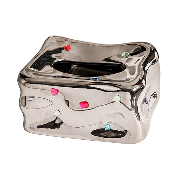 Soporte para papel higiénico de baño, dispensador de pañuelos faciales, caja de pañuelos para Plata
