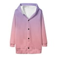 thumbnail image 5 of Scyoekwg Winter Coats for Women Long Sleeve Hooded Coats Casual Loose Gradient Fashion Button Jacket with Pocket (Pink,S), 5 of 5