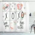 thumbnail image 1 of Ambesonne Xo Shower Curtain, Heart in Watercolors, 69"Wx84"L, Mint Green White, 1 of 3