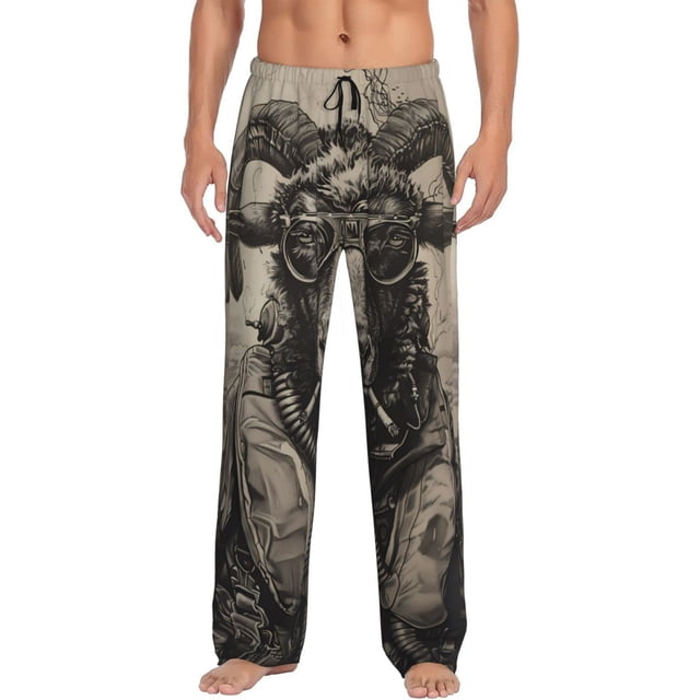 Balery Vintage Ram Pilot Pantalones de pijama para hombre, pijama ultraligero, pantalón de descanso-Large
