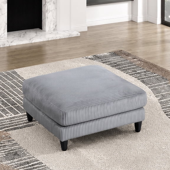 OakvillePark Caden Corduroy Ottoman, Gray