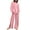 Pink, variant on Brilliant Two Piece Summer Outfits Women Fall Women's Casual Long Sleeve Round Neck Top/ Long Pants Set Loose Straight Tube Pants with Pocket Green L