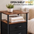 thumbnail image 4 of Ktaxon Nightstand with 3 Drawers End Table Bedside Table Furniture for Bedroom, Living Room, Brown & Black, 4 of 10