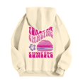 thumbnail image 3 of Womens Hoodies Sweatshirts Lightweight Beach Vibe Hoodie for Women Meet At The Beach Comfort Wear Beige S, 3 of 5
