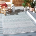thumbnail image 2 of SAFAVIEH Courtyard Altan Geometric Indoor/Outdoor Area Rug, Ivory/Turquoise, 5'3" x 7'7", 2 of 10