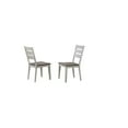 thumbnail image 3 of Iconic Furniture  42 x 64 x 82 in. Double Pedestal Transitional Ladder Back Side Chair Dining Set with Ash & Stormy White Finish - 5 Piece, 3 of 5
