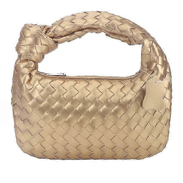 26-27 Woven Leather Hobe Dumpling Bag Dinner Handbag For Women Purse Hobo Bag Knotted Woven Summer Clutch Bag
