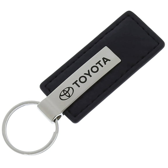 AutoGold Toyota Black CF Carbon Fiber Leather Logo Key Chain Ring Tag Fob Lanyard Metal KC1550.TOY