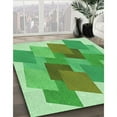 thumbnail image 3 of Ahgly Company Machine Washable Indoor Rectangle Transitional Dark Lime Green Area Rugs, 8' x 12', 3 of 7