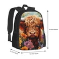 thumbnail image 3 of Daiia Countryside Colorful Floral Cow Backpack for Men and Women -Durable Backpack Large Capacity, Water-Resistant Bag with Adjustable Straps and Laptop Compartment, 3 of 9
