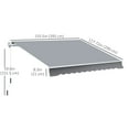 thumbnail image 3 of Outsunny 10' x 8' Manual Retractable Awning Shelter w/ Crank, Grey, 3 of 10
