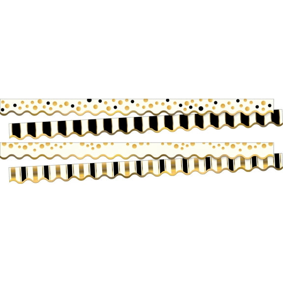 Barker Creek Gold Double-Sided Scalloped Trim Set (4 designs) - 78 Feet