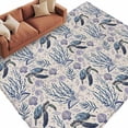 thumbnail image 2 of Summer Ocean Washable Living Room Rugs 5'x8', Turtle Starfish Coral Shell Linen Background Low Pile Throw Large Area Rug Non-Slip Sturdy Edge Binding Carpet for Living Room Kitchen Office, 2 of 9