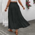 thumbnail image 7 of YanHoo Maxi Skirts for Women Trendy Summer A Line Long Skirts Elastic Waist Elegant Tiered Layer Boho Midi Long Skirt 2026 Black,XL, 7 of 7