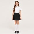 thumbnail image 2 of Girls Pleated Uniform Skirts with Shorts Elastic Waist Toddler Kids Cute Mini Tennis Skirt Back to School Clothes,100, 2 of 9