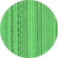 thumbnail image 1 of Ahgly Company Indoor Round Solid Emerald Green Modern Area Rugs, 8' Round, 1 of 4