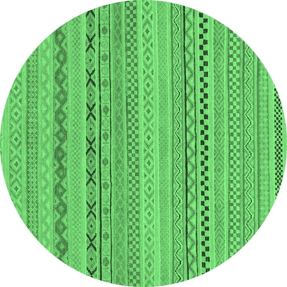 Ahgly Company Indoor Round Solid Emerald Green Modern Area Rugs, 8' Round
