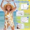 thumbnail image 5 of SEANATIVE 7-8 Year Kid Girl Swimsuit with Mesh Skirt Coverup One Piece Bathing Suit Comfortable Stretch Summer Swimwear with Adjustable Strap, Daisy Flower Orange White, 5 of 7